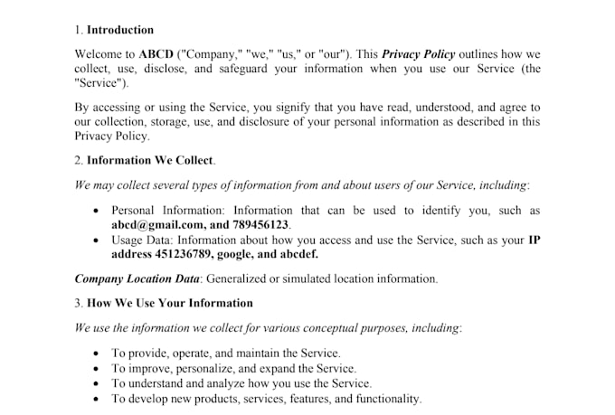 offer legal agreements, nda, and privacy policy